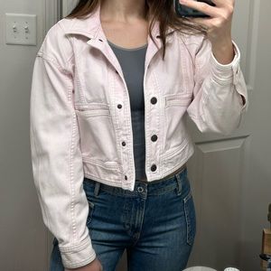 Free People We the Free Pink Denim Jacket XSmall